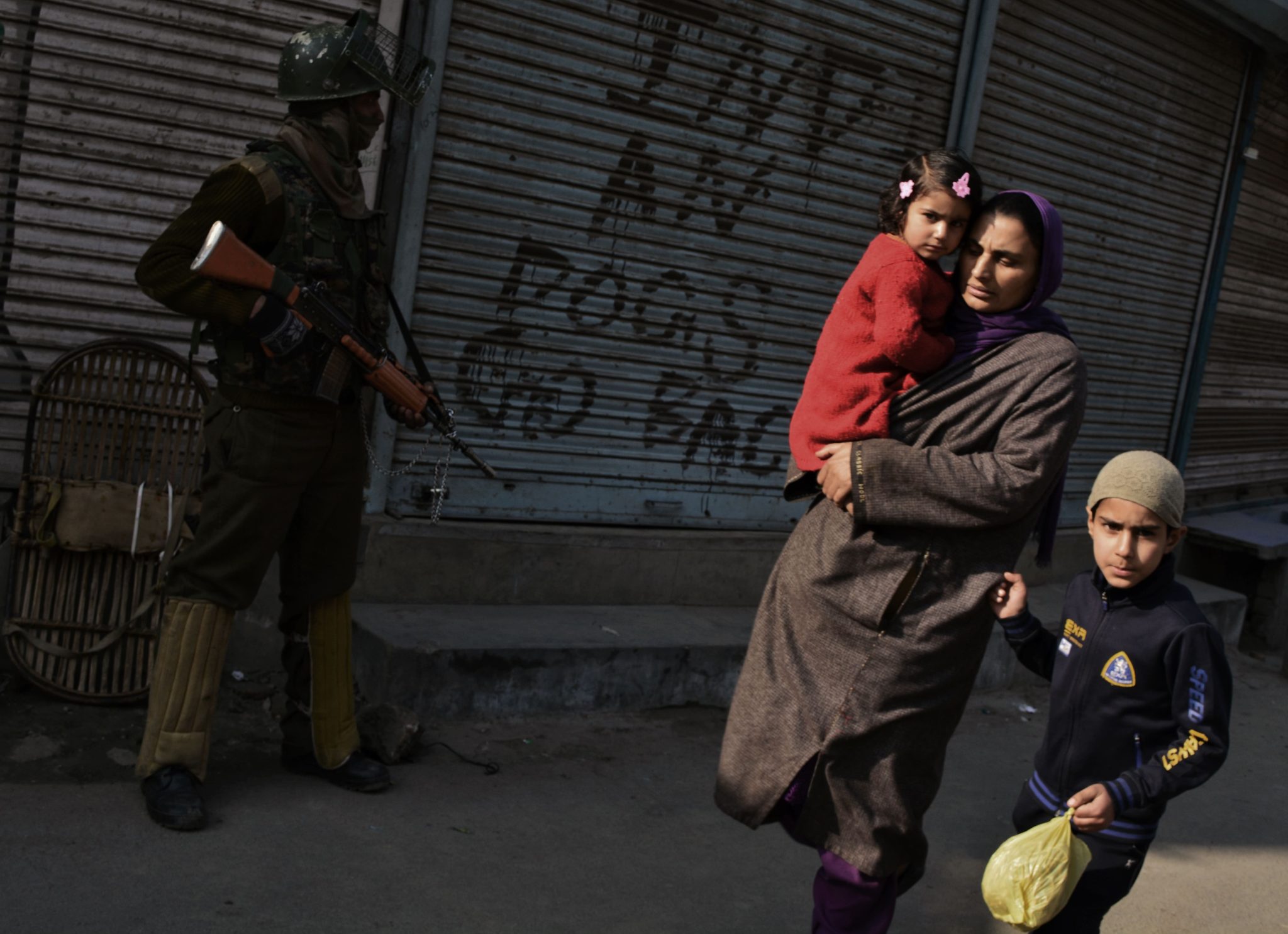 February 2018, Downtown, Srinagar, Kashmir — Restrictions by authorities in Srinagar on the martyrdom anniversary of Afzal Guru, who was executed by Indian authorities in an Indian jail.